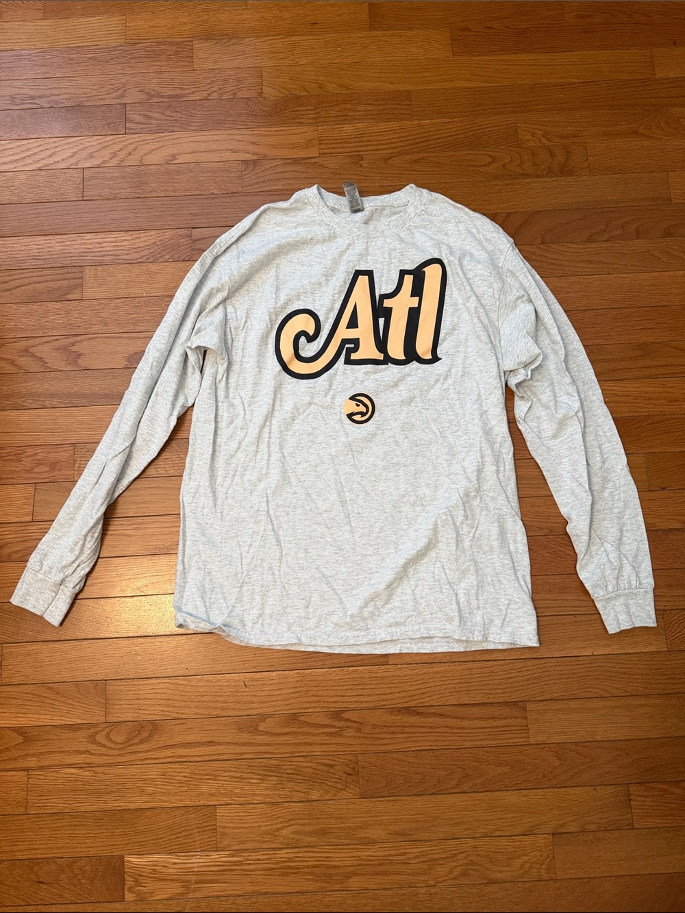 Atlanta Hawks Peachtree Gildan Light Gray Long-Sleeve Tee